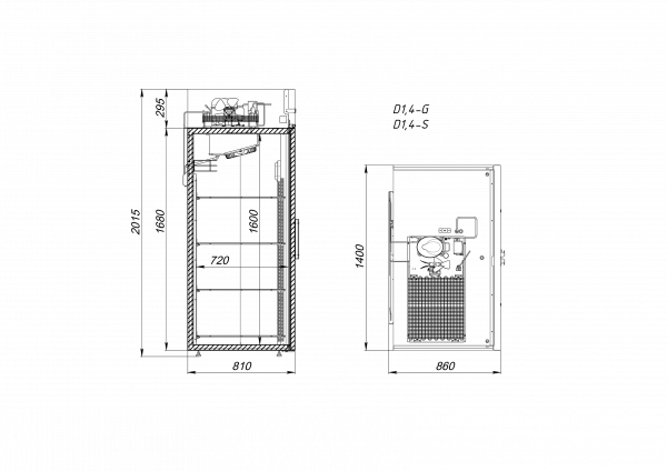 Шкаф холодильный V1.4-GLD