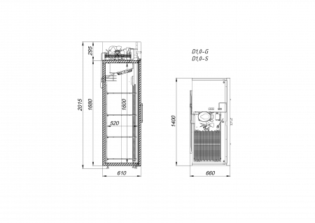 Шкаф холодильный D1.0-GL
